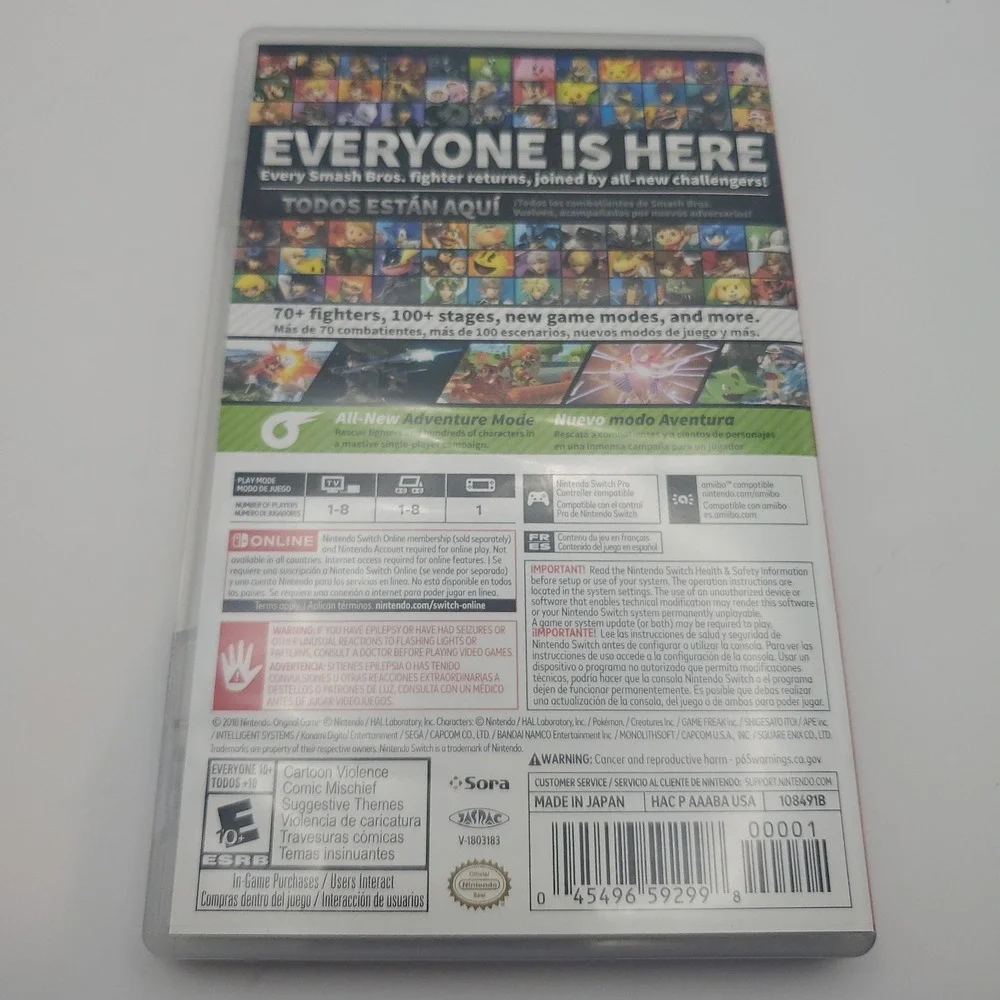 Super Smash Bros. Ultimate (Nintendo Switch Game) No Manual WORKING